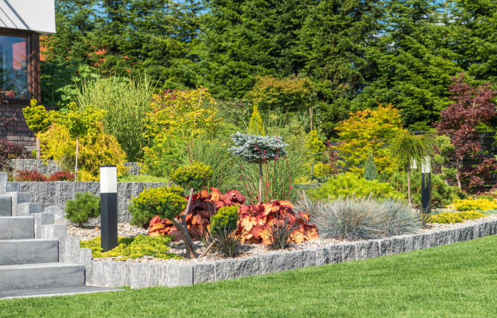 Modern Rockery Garden in Front of a House