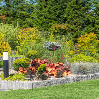 Modern Rockery Garden in Front of a House